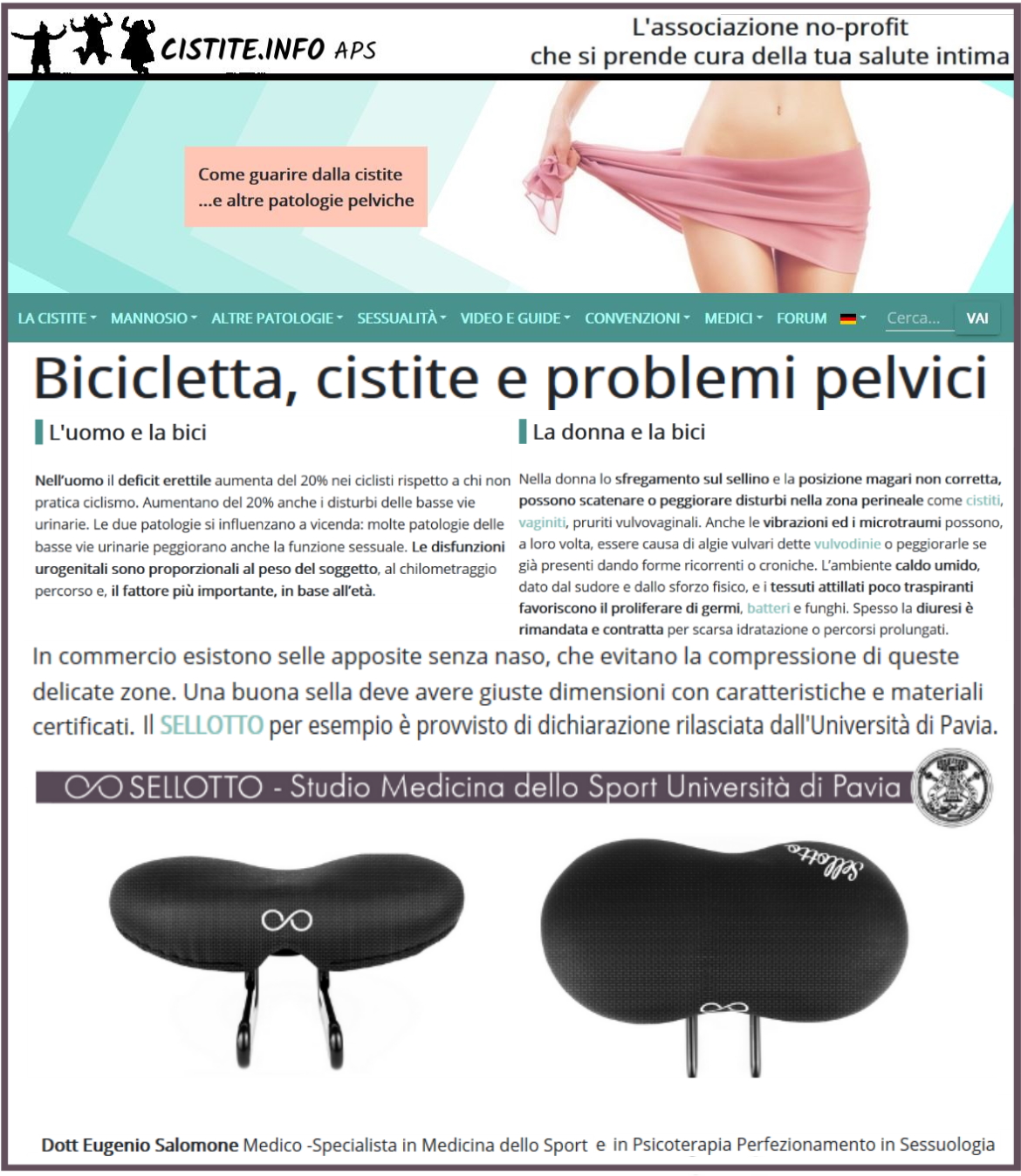 bicycle saddle cyclist intimate health pelvic diseases pressure genital area